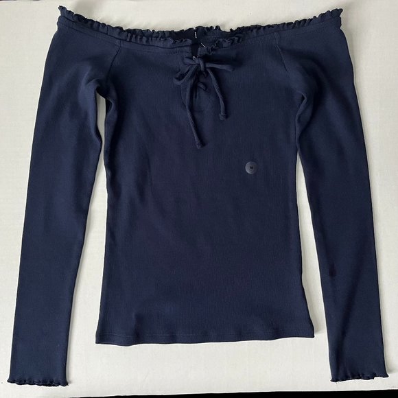 Aeropostale Long Sleeve Lace-Up | Off the Shoulder Top | Medium - Picture 1 of 7